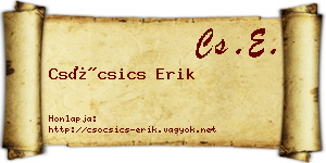 Csócsics Erik névjegykártya