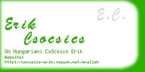 erik csocsics business card